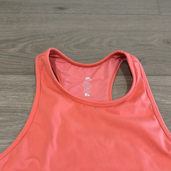 SENITA ATHLETICS Peach Pink Coral High Neck Built In Sports Bra Tank Top Size XL - Picture 3 of 10